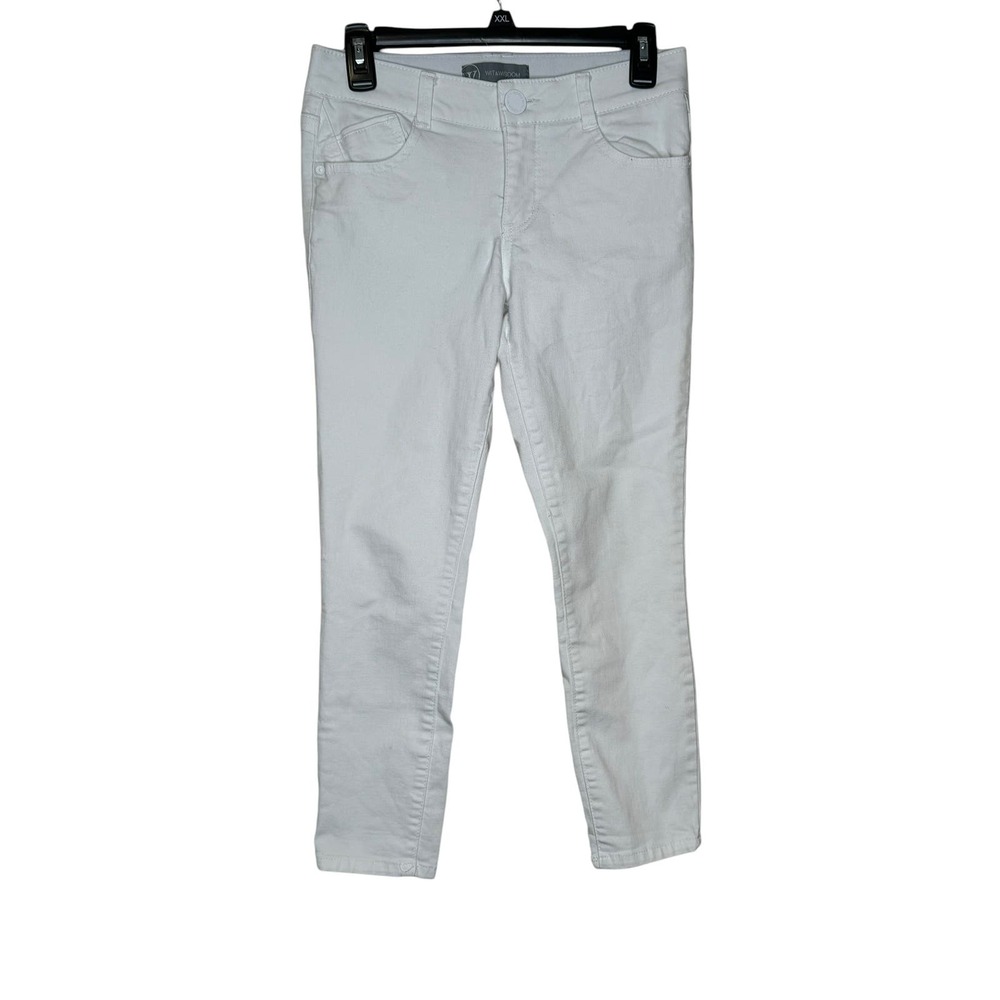 Wit & Wisdom Women's Jeans Comfort Skinny Cropped Mid-Rise Denim White Petite 0P